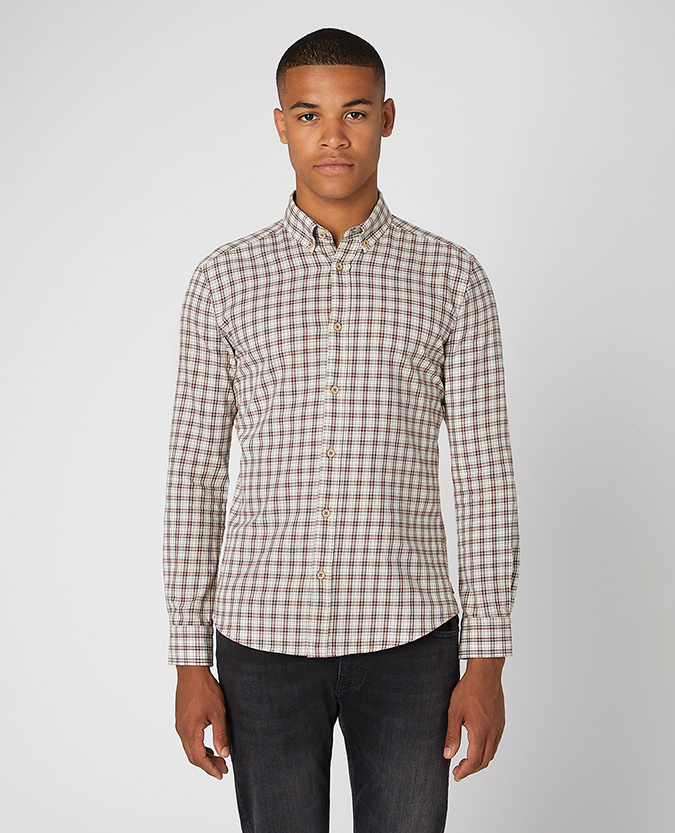 Slim Fit Check Cotton Shirt