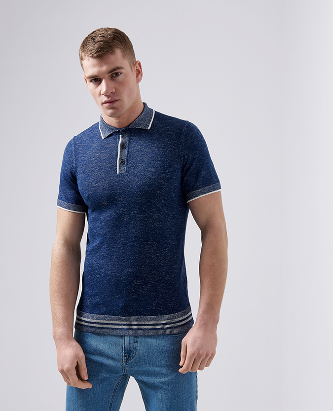 slim cotton polo shirt