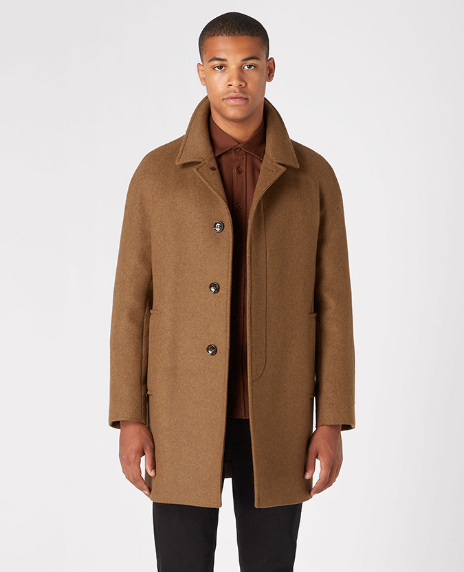 Tapered Fit Wool-Rich Overcoat